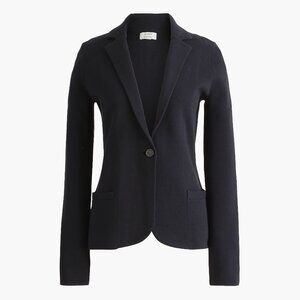 New J.Crew 100% Cotton Schoolboy Sweater Blazer Black XS $138